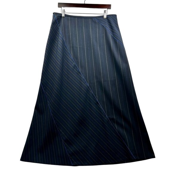 Liz Claiborne LizSport Diagonal Pinstripe Maxi Skirt Size 14 - Picture 4 of 7